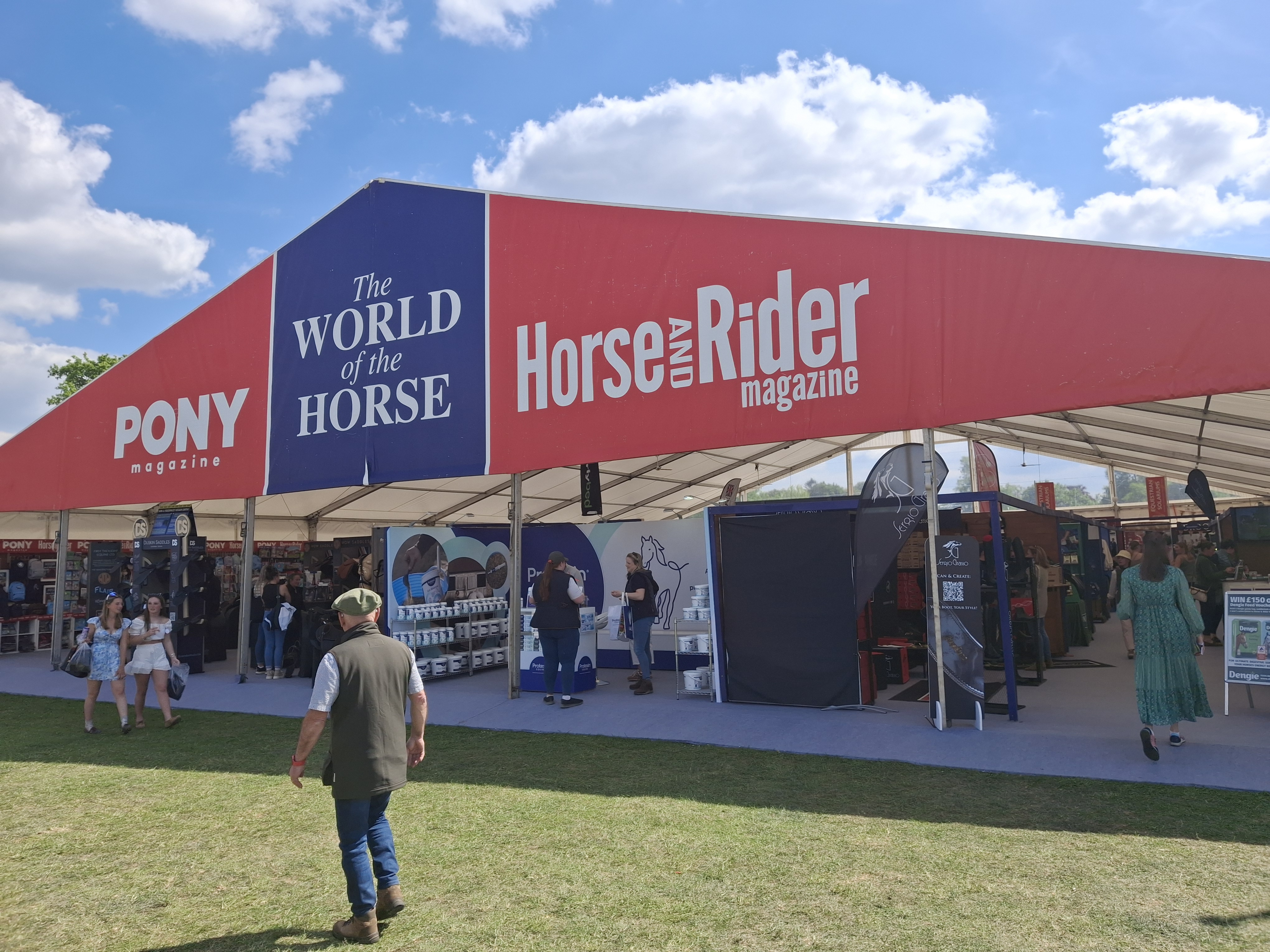 25m Wide Marquee with Clients Branded Gables, also Full Width Ramp